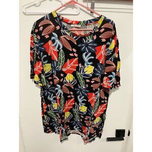 Zara Trafaluc Women's Abstract Oversized T-Shirt, Multicolor, Size Large